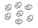 Embellishments Hearts, silver, 10mm (1 pkt / 25 pc.)