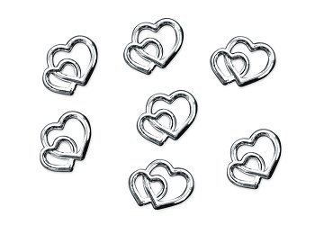 Embellishments Hearts, silver, 10mm (1 pkt / 25 pc.)