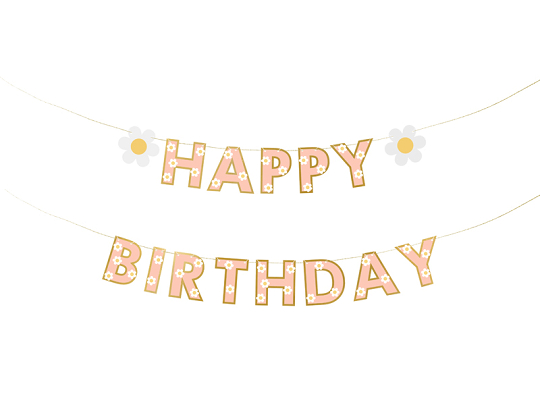 Baner Happy Birthday, mix, 200x14.5 cm