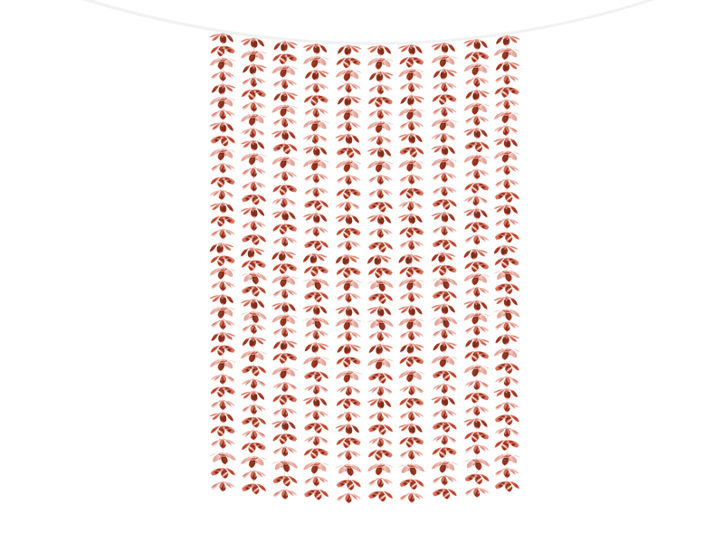 Foliegardin – blommor – roseguld – 100x210 cm