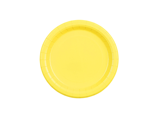 Talerzyki papierowe, żółty, 18cm (1 op. / 6 szt.)