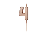 Birthday Candle Number 4, rose gold, 4.5cm