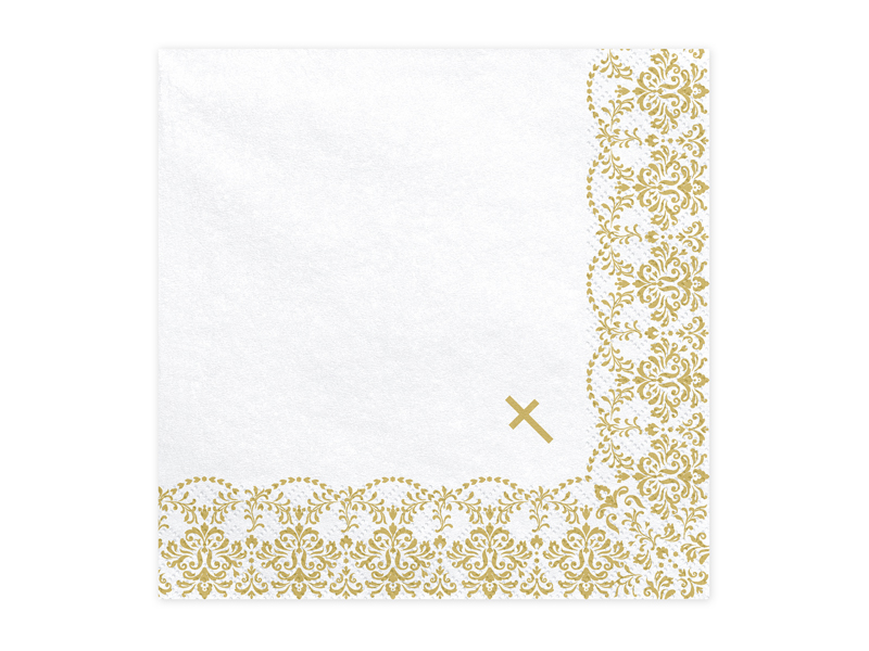 Servetter – Kommunion Ornament – guld – 20-pack