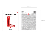 Balon foliowy Litera ''L'', 35cm, czerwony