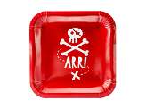 Plates Pirates Party, red, 20x20cm (1 pkt / 6 pc.)