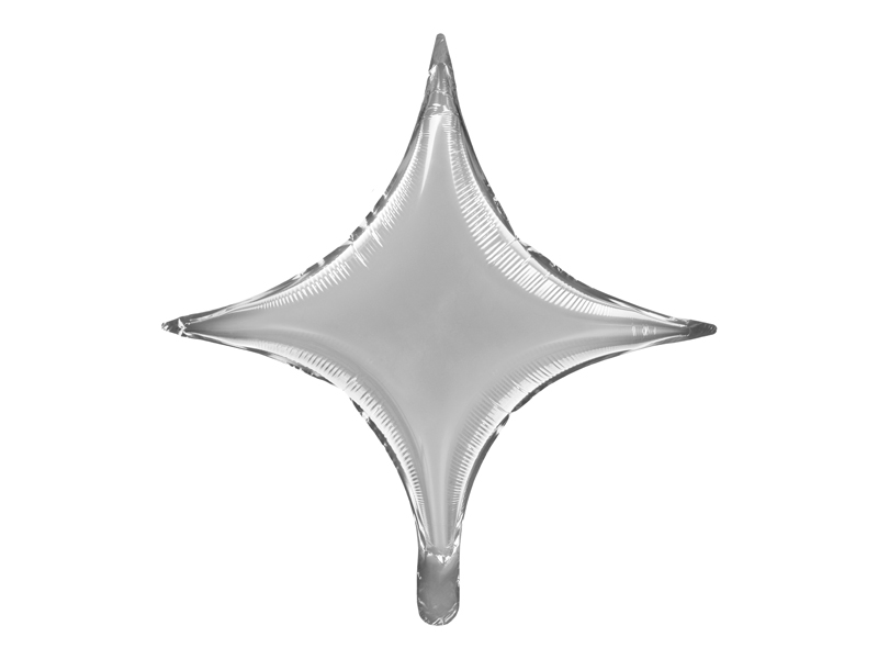 Folieballong – Fyrspetsig stjärna – silver – 45 cm