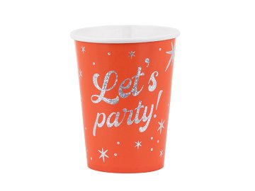 Kubeczki Let's party!, 250 ml, pomarańczowy (1 op. / 6 szt.)