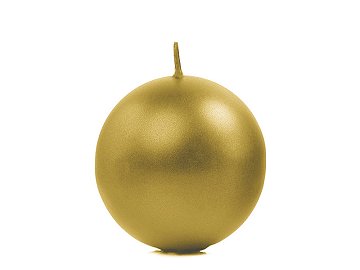 Candle Sphere, metallic, gold, 6cm (1 pkt / 10 pc.)