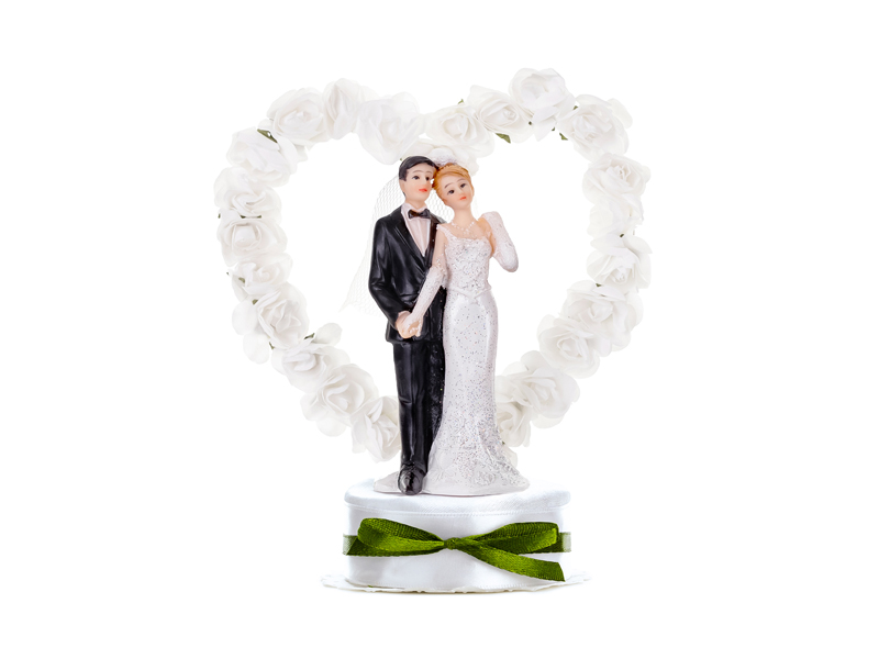 Tårtfigur – Nygifta – vit – 16 cm