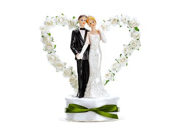 Cake Topper Newly-weds, white, 16cm