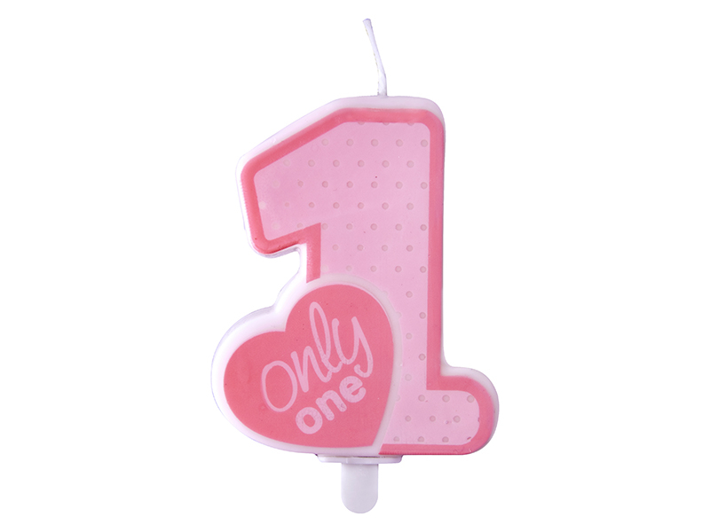 Birthday Candle Only One Light Pink 8cm Internet Shop
