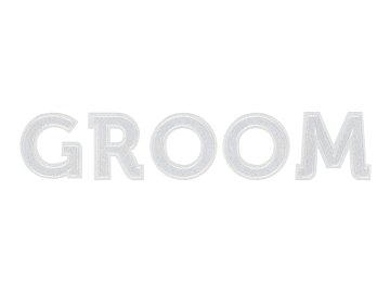 Aufbügelbild GROOM, weiß, 30x6cm