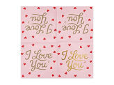 Serwetki I love you, 33x33 cm, różowe (1 op. / 20 szt.)