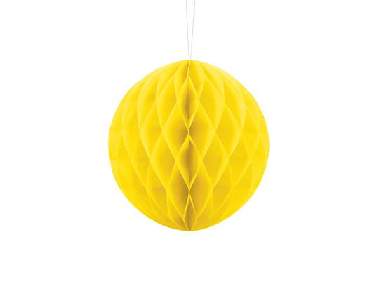 Kula bibułowa, żółty, 20cm