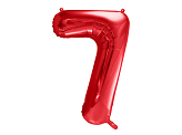 Ballon en Mylar Chiffre ''7'', 86cm, rouge