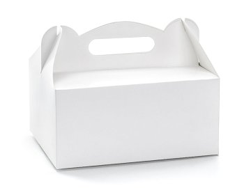 Decorative wedding cake boxes, white, 19x14x9cm (1 pkt / 10 pc.)