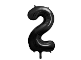 Ballon en Mylar Chiffre 2'', 86cm, noir