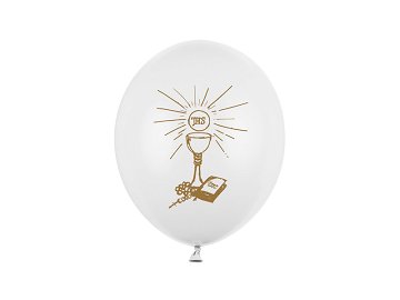 Ballons 27cm, Première Communion, P. Blanc (1 pqt. / 6 pc.)