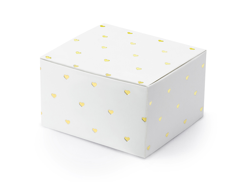 Presentask – Hjärtan – vit – 3.5x5.5 cm – 10-pack