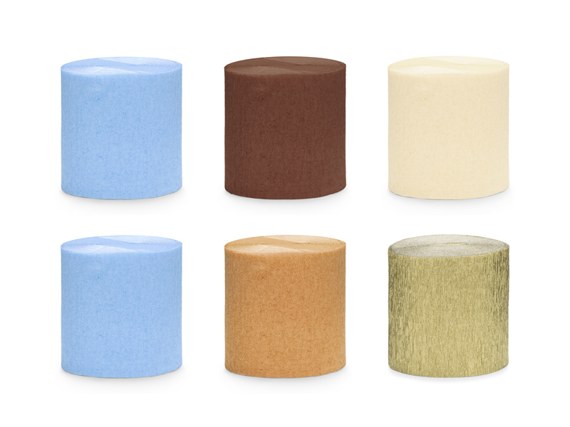 Kräppappersserpentin – mix – 5 cm – 6-pack