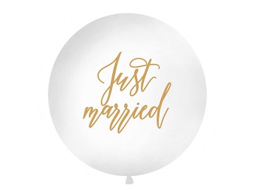 Giant Balloon 1 m, Just married, white