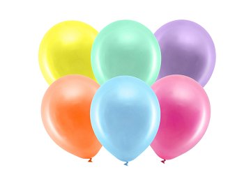 Ballons Rainbow 23 cm, métallisés, mélange, (1 pqt. / 10 pc.)