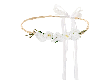 Couronne de fleurs, blanc, 18cm