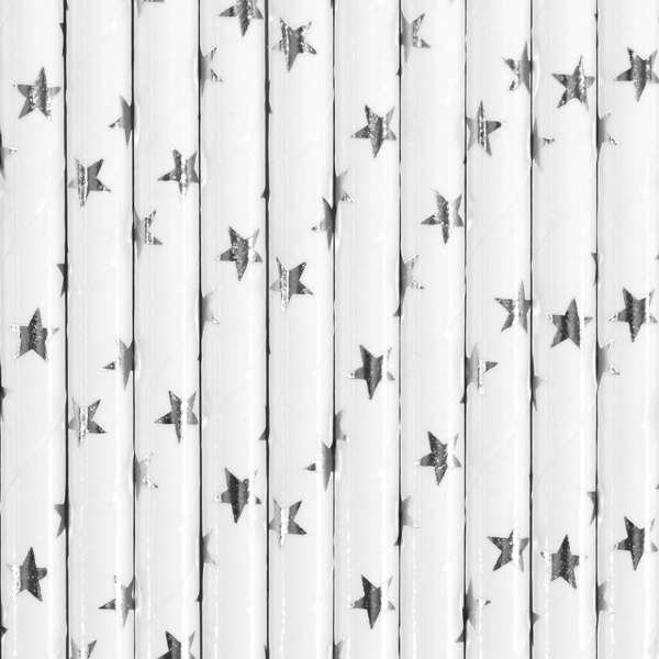 Sugrör – silver – 19.5 cm – 10-pack