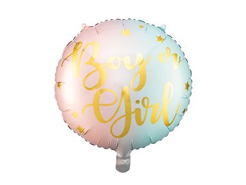 Balon foliowy Boy or Girl, 35cm, mix