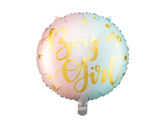 Foil balloon Boy or Girl, 35cm, mix