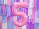 Folienballon Ziffer ''5'', 86cm, rosa