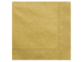 Napkins, 3 layers, gold metallic, 40x40cm (1 pkt / 20 pc.)