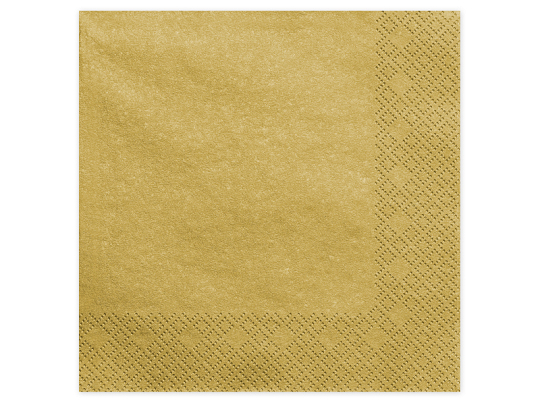Napkins, 3 layers, gold metallic, 40x40cm (1 pkt / 20 pc.)