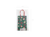 Geschenktüten Schneeflocken und Glocken, 13x21x8 cm, rot und grün (1 VPE / 6 Stk.)