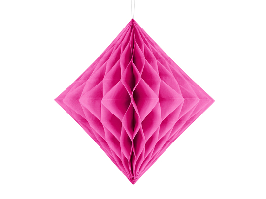 Diamant en papier de soie, rose foncé, 20cm