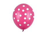 Ballons 30 cm, Pois, Rose chaud pastel (1 pqt. / 6 pc.)
