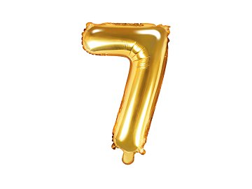 Balon foliowy Cyfra ''7'', 35cm, złoty