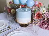 Topper gâteau ballon, bleu, 29 cm