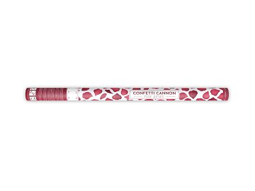 Confetti cannon with rose petals, deep red, 80 cm