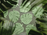 Servietten Monstera-Blatt, 29.1x36 cm, grün (1 VPE / 12 Stk.)