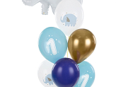 Ballons 30 cm, 1 anniversaire, Pastel light blue (1 pqt. / 6 pc.)