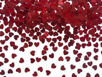 Confetti Hearts, red, 5mm, 30g