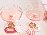Drink tags Hearts, 6.5x6 cm, mix (1 pkt / 10 pc.)