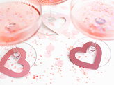 Drink tags Hearts, 6.5x6 cm, mix (1 pkt / 10 pc.)