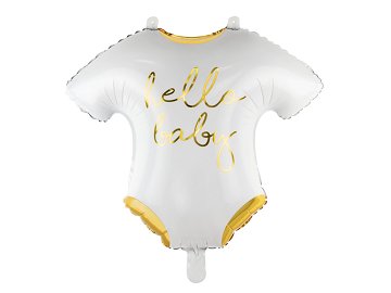 Folienballon Body - Hello Baby, 51x45cm, weiß