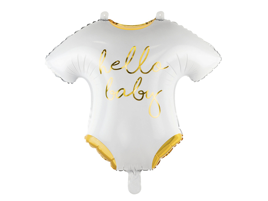 Balon foliowy Śpioszki - Hello Baby, 51x45cm, biały