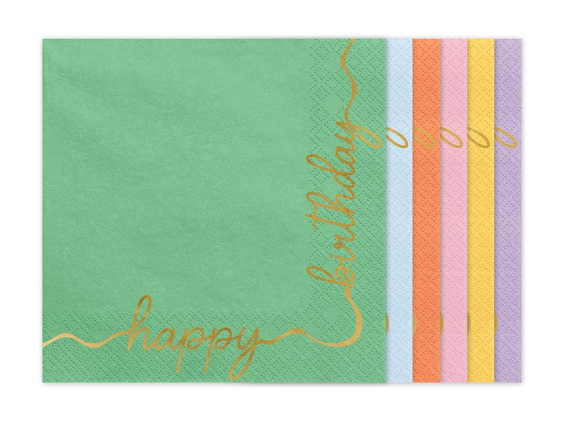 Servetter – Happy Birthday – mix – 12-pack