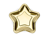Paper Plates Star, gold, 23cm (1 pkt / 6 pc.)