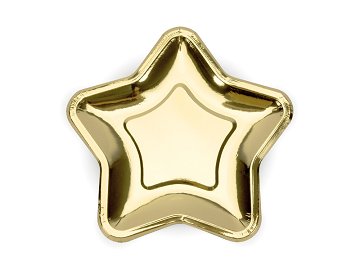 Paper Plates Star, gold, 23cm (1 pkt / 6 pc.)