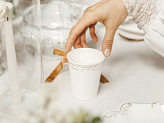 Paper Cups with Ornament, White, 220 ml (1 pkt / 6 pc.)